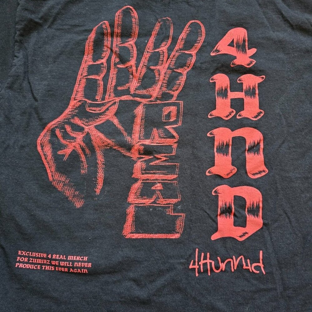 4 Hunnid T Shirt Mens Size Large Limited Edition Rap Hip Hop Streetwear Skater